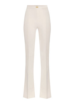 ELISABETTA FRANCHI Elisabetta Franchi trousers flaired with lock waist Burro / Room WHITE