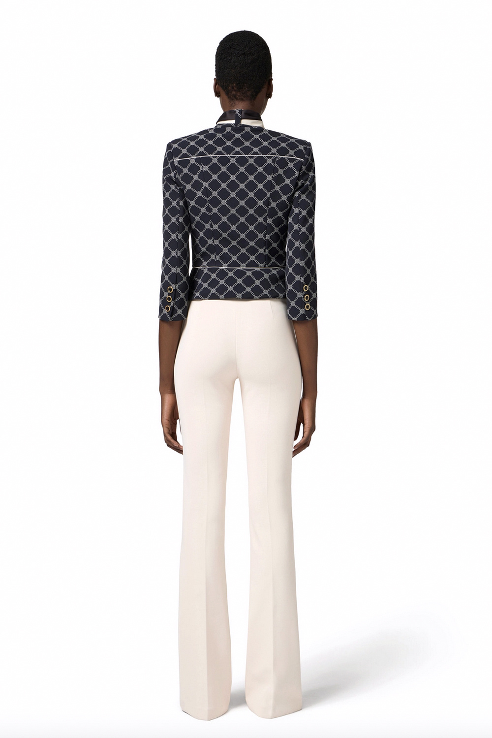 ELISABETTA FRANCHI Elisabetta Franchi trousers flaired with lock waist Burro / Room WHITE