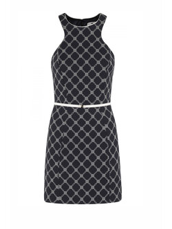 ELISABETTA FRANCHI Elisabetta Franchi jurk met ruitjesprint ZWART