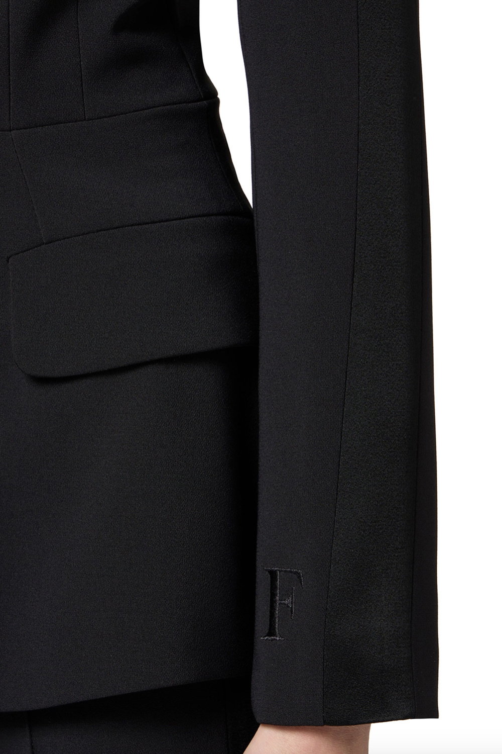 ELISABETTA FRANCHI Elisabetta Franchi double button blazer with satin trim BLACK