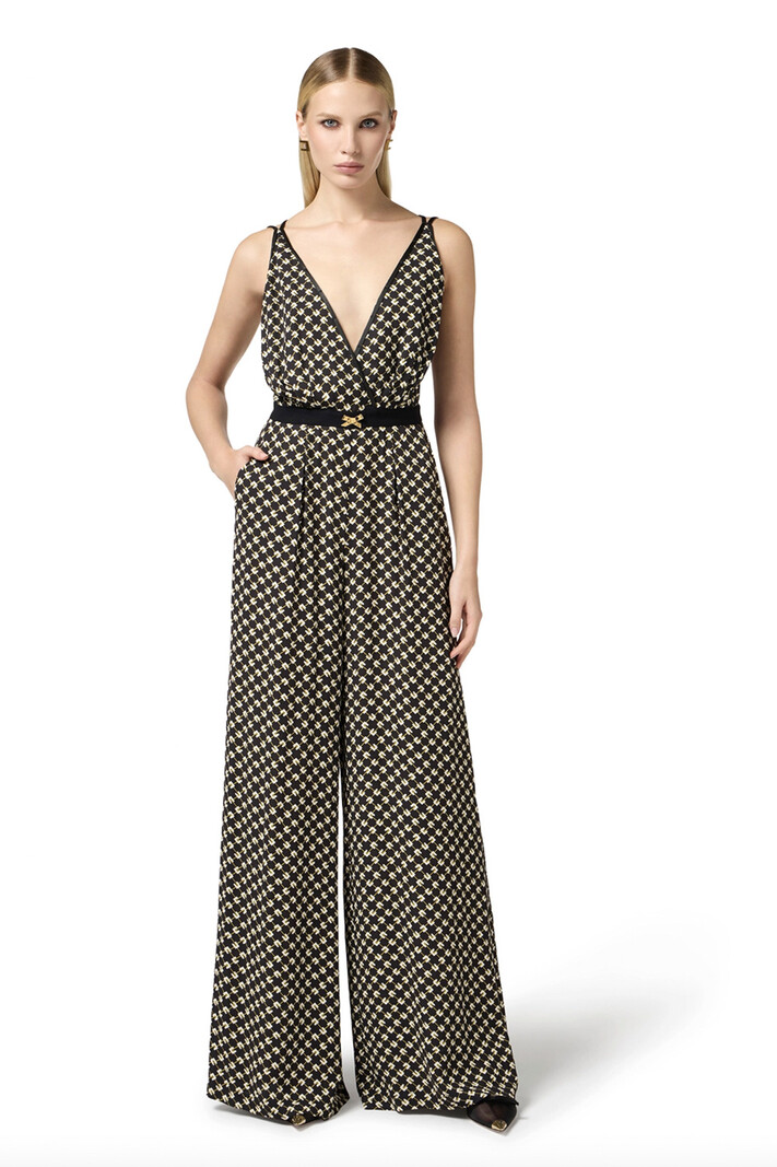 ELISABETTA FRANCHI Elisabetta Franchi jumpsuit with bow at the waist BLACK