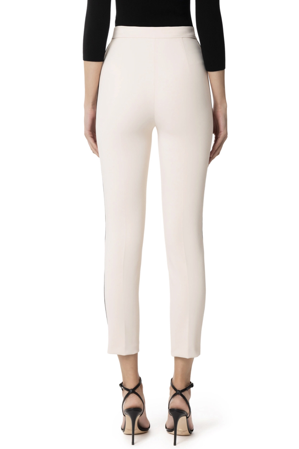 ELISABETTA FRANCHI Elisabetta Franchi trousers with black trim and gold buttons WHITE