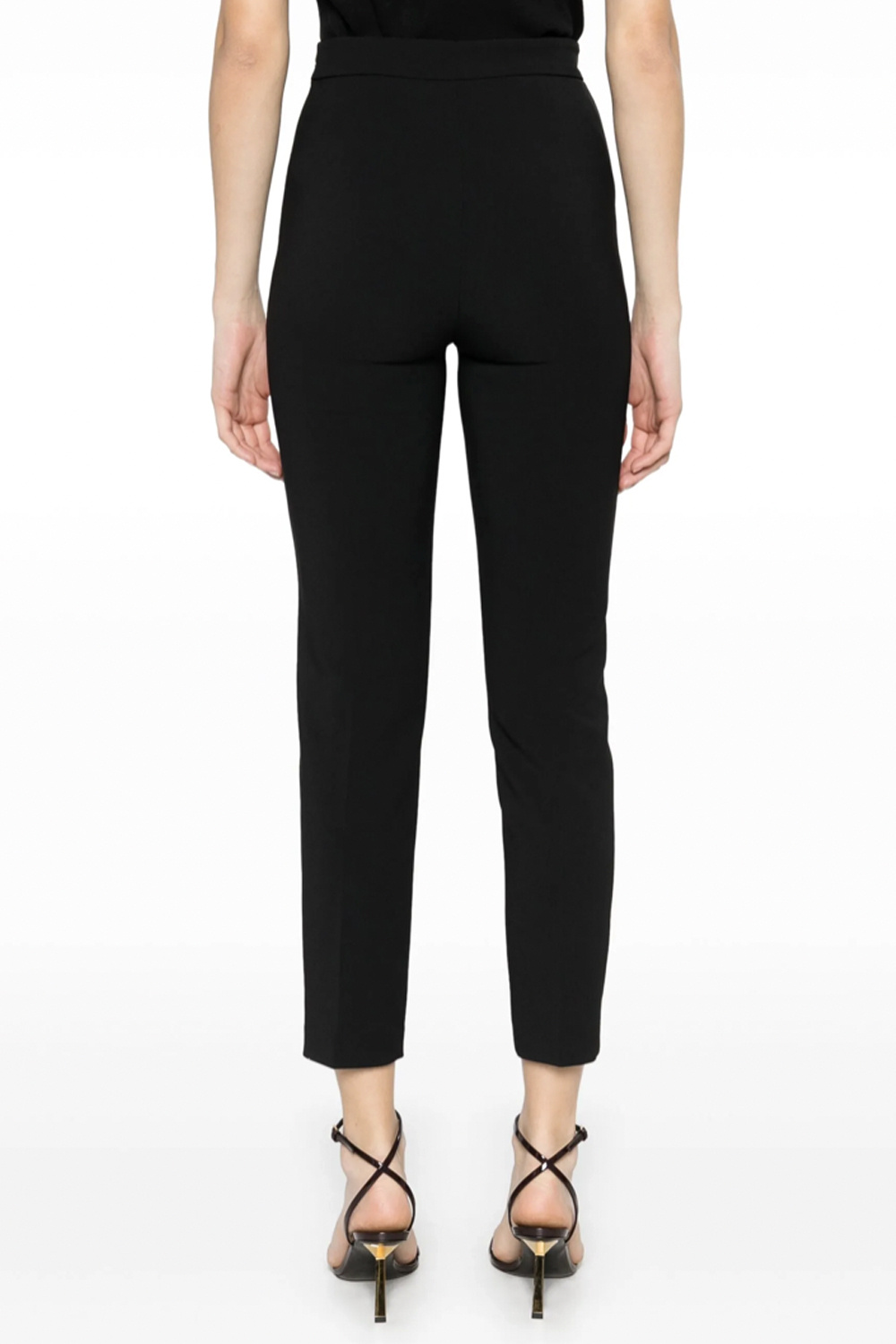 ELISABETTA FRANCHI Elisabetta Franchi trousers with white trim and gold buttons BLACK
