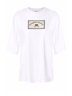 ELISABETTA FRANCHI Elisabetta Franchi tshirt with patch WHITE (large fit)