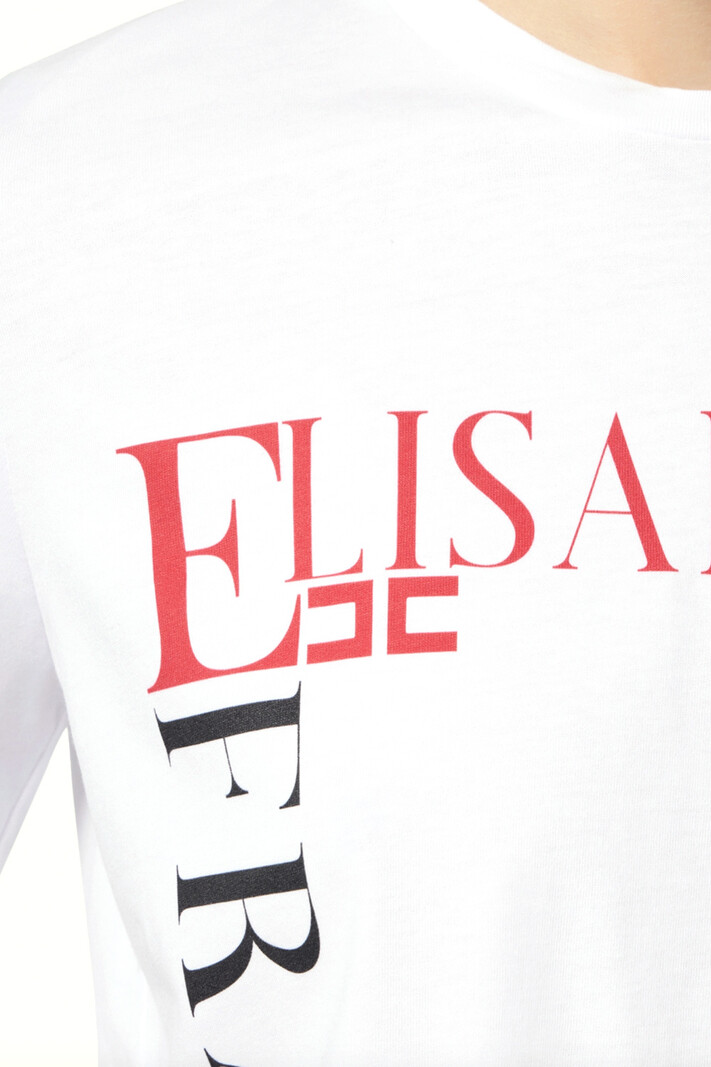 ELISABETTA FRANCHI Elisabetta Franchi shirt met rood zwarte letters WIT