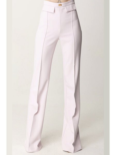 ELISABETTA FRANCHI Elisabetta Franchi flaired pants with clasps Burro / cream WHITE