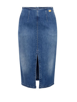 ELISABETTA FRANCHI Elisabetta Franchi spijkerrok / denim rok met split BLAUW