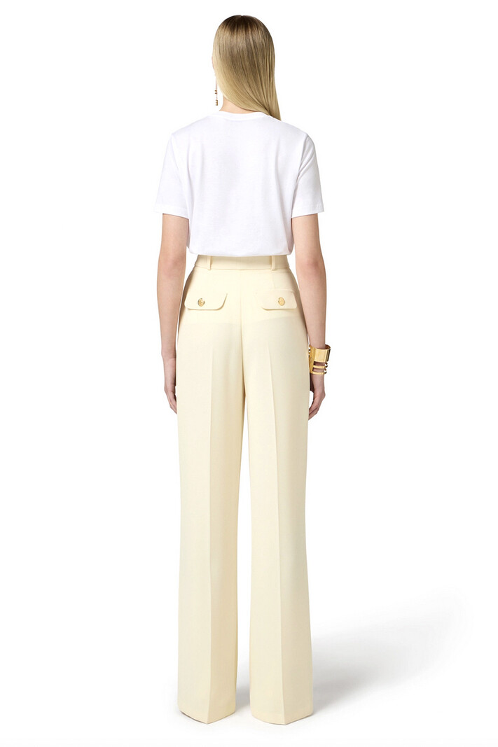 ELISABETTA FRANCHI Elisabetta Franchi tshirt with embroidered black print WHITE