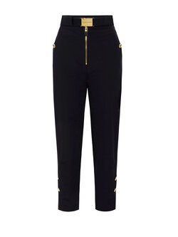 ELISABETTA FRANCHI Elisabetta Franchi broek wijd met ceinture ZWART