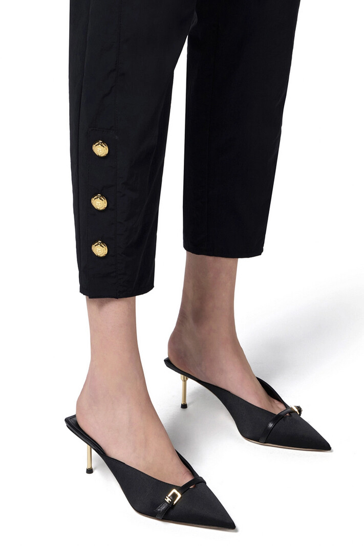 ELISABETTA FRANCHI Elisabetta Franchi broek wijd met ceinture ZWART