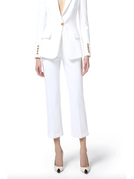 ELISABETTA FRANCHI Elisabetta Franchi pants with pockets on back WHITE