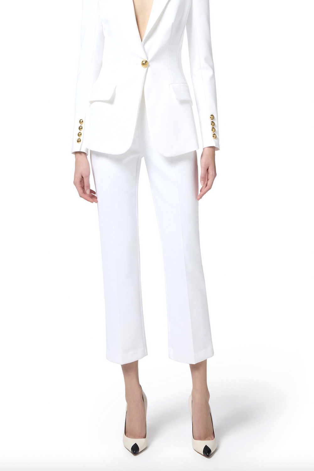 ELISABETTA FRANCHI Elisabetta Franchi pants with pockets on back WHITE