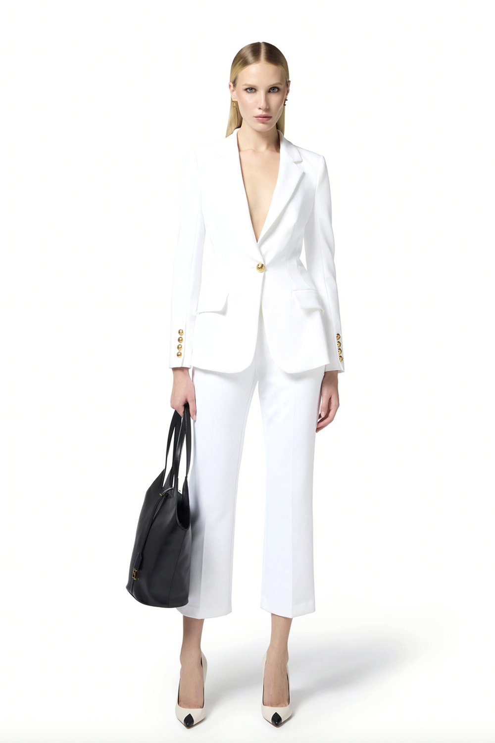 ELISABETTA FRANCHI Elisabetta Franchi pants with pockets on back WHITE