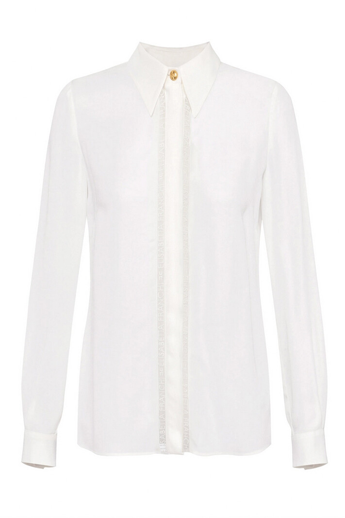 ELISABETTA FRANCHI Elisabetta Franchi blouse with subtle logo WHITE