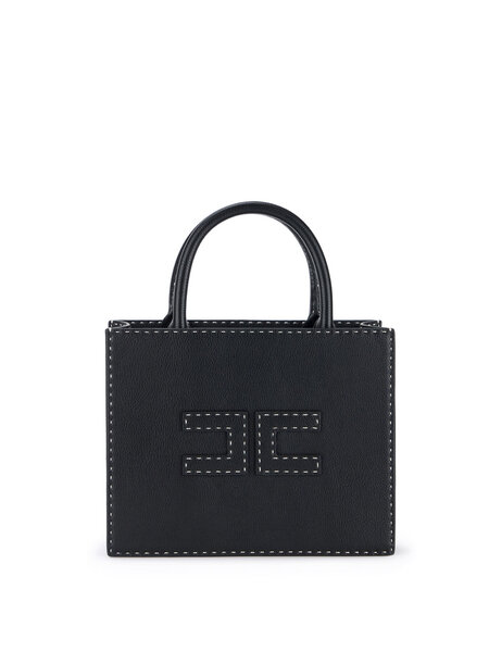 ELISABETTA FRANCHI Elisabetta Franchi bag tas klein met witte stiksels ZWART