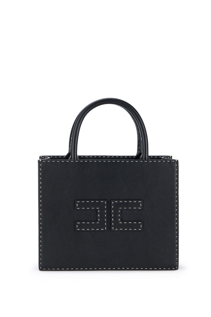 ELISABETTA FRANCHI Elisabetta Franchi bag tas klein met witte stiksels ZWART