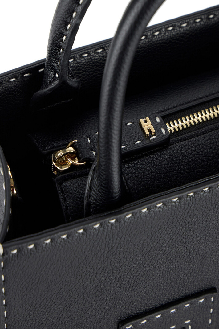 ELISABETTA FRANCHI Elisabetta Franchi bag tas klein met witte stiksels ZWART