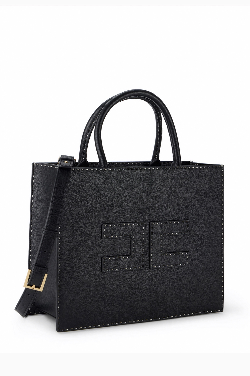 ELISABETTA FRANCHI Elisabetta Franchi bag tas medium met stiksels ZWART