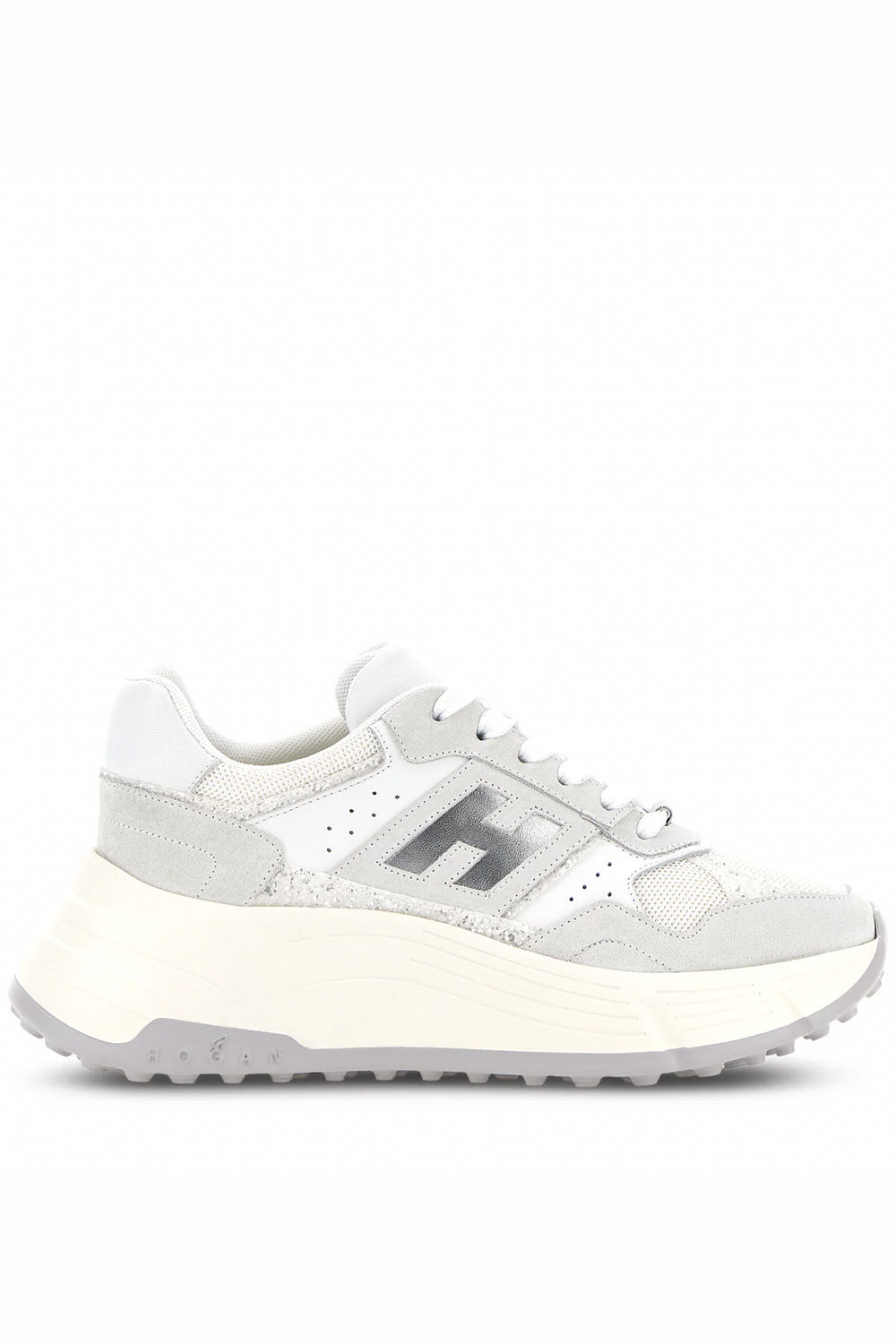 HOGAN Hogan Hi-Fi sneakers met zilver en glitters WIT