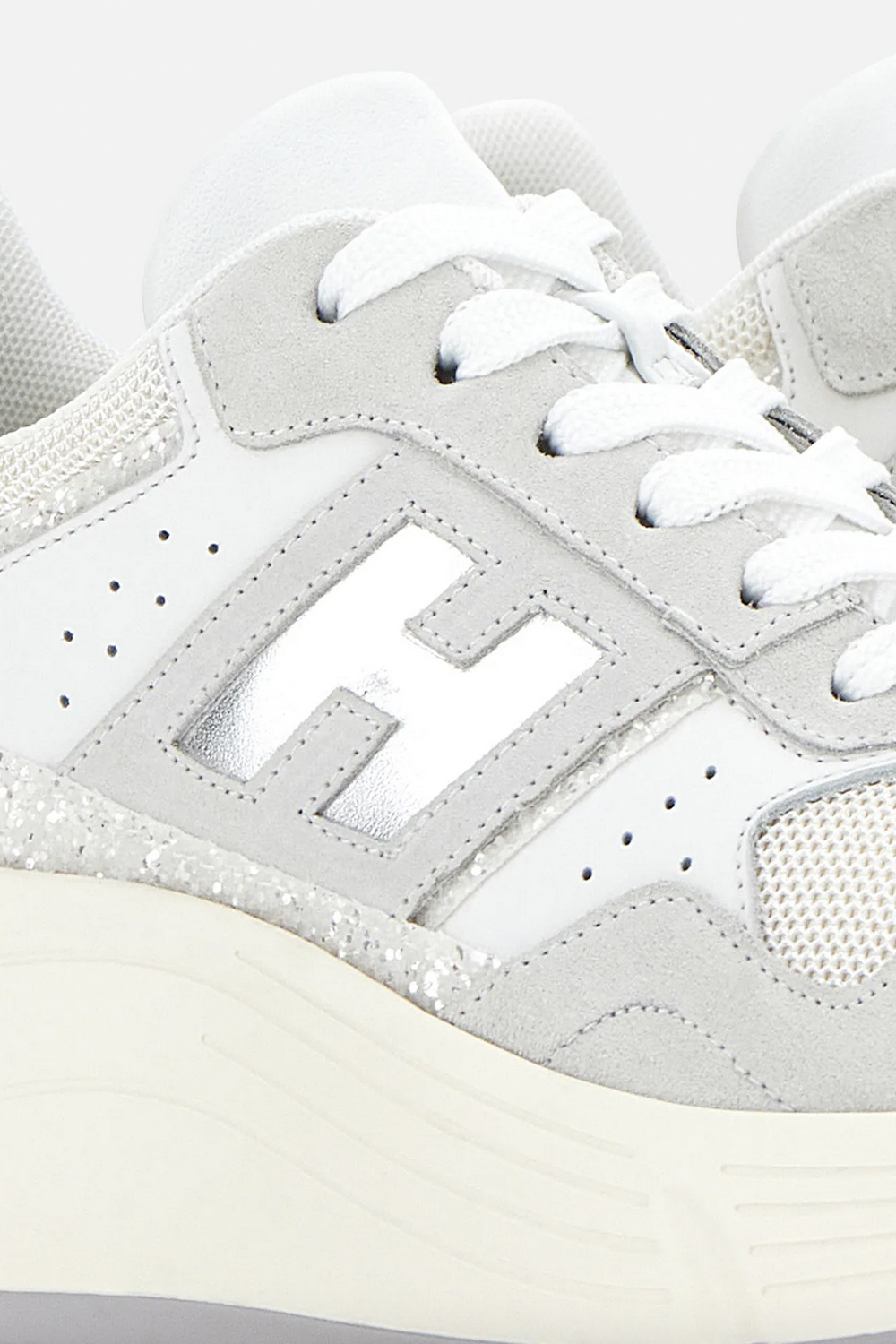 HOGAN Hogan Hi-Fi sneakers met zilver en glitters WIT