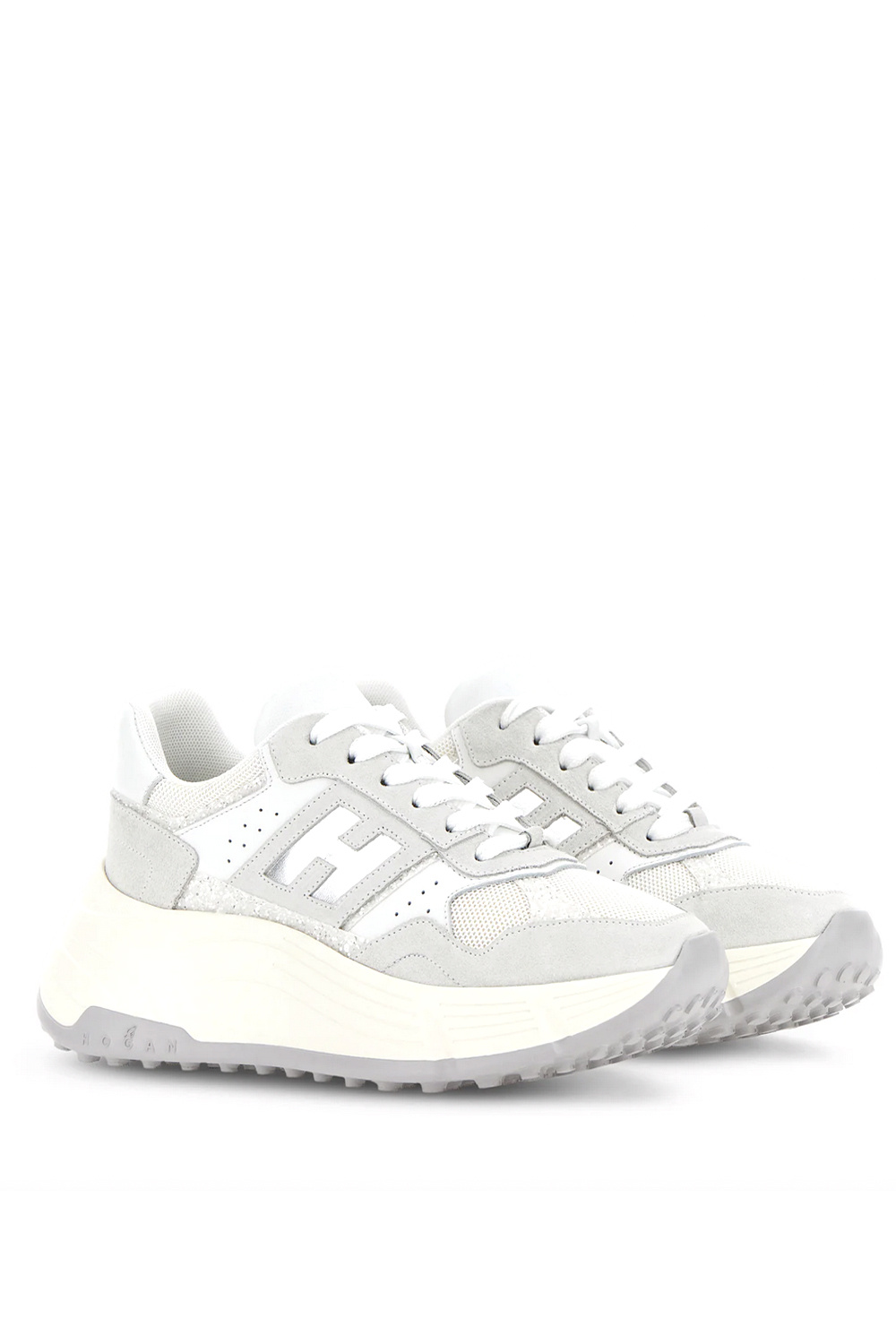 HOGAN Hogan Hi-Fi sneakers met zilver en glitters WIT