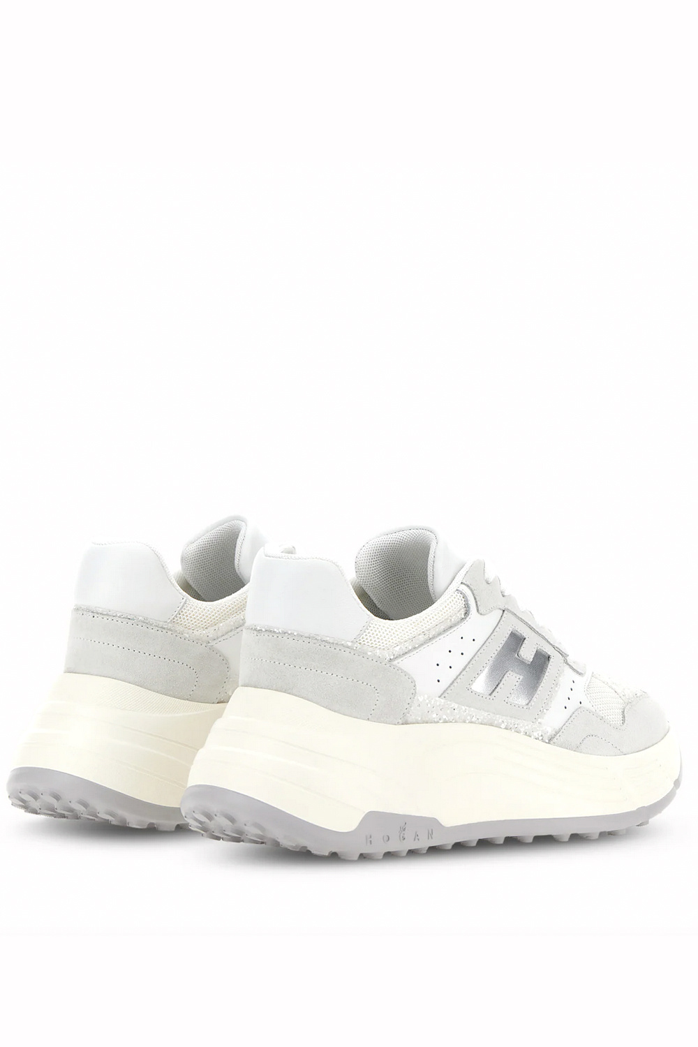 HOGAN Hogan Hi-Fi sneakers met zilver en glitters WIT