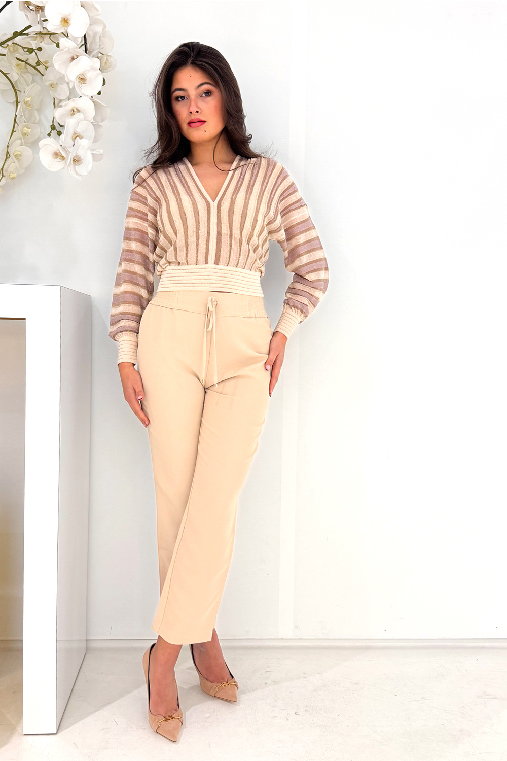 NENETTE Nenette pantalon Chino NUDE