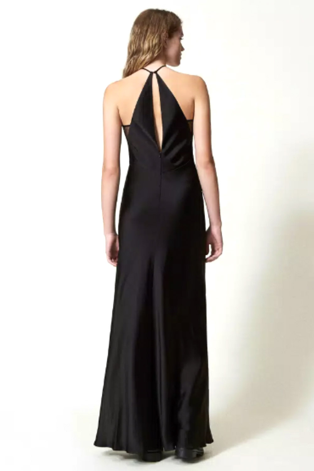 TWINSET Twinset satijnen jurk ZWART