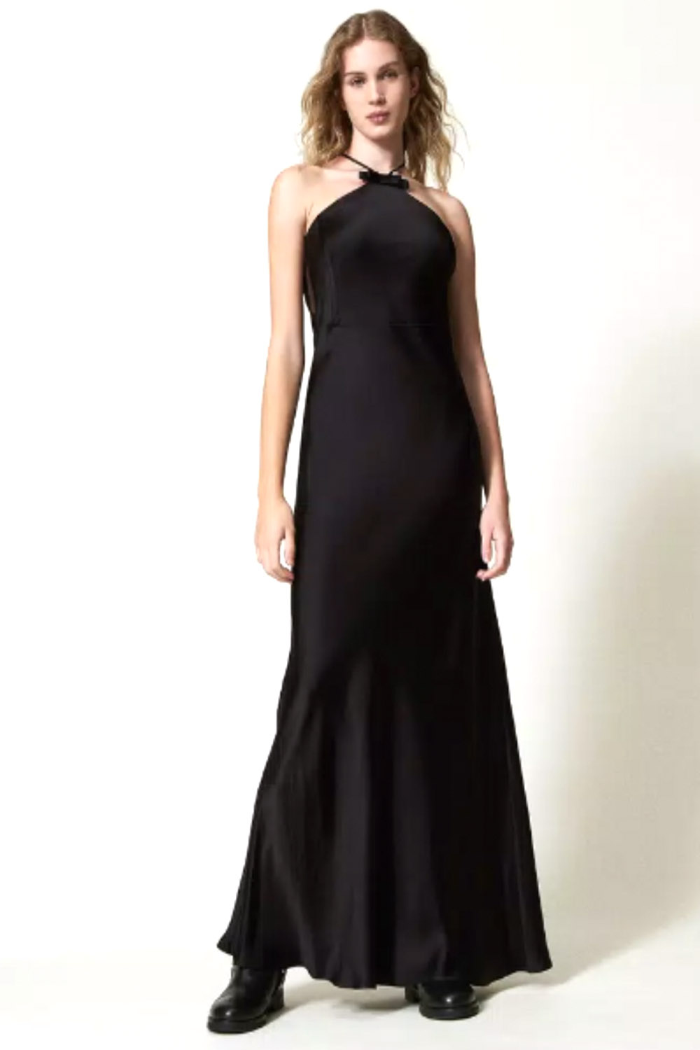 TWINSET Twinset satijnen jurk ZWART