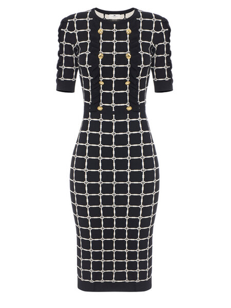ELISABETTA FRANCHI Elisabetta Franchi jurk met logo en ruches wit met ZWART