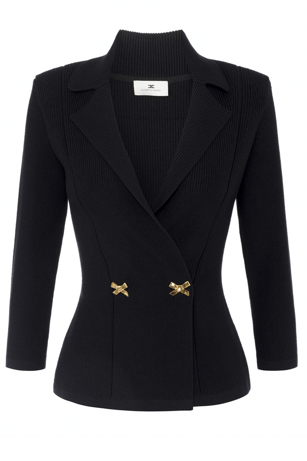 ELISABETTA FRANCHI Elisabetta Franchi knitted vest / blazer met strikjes ZWART
