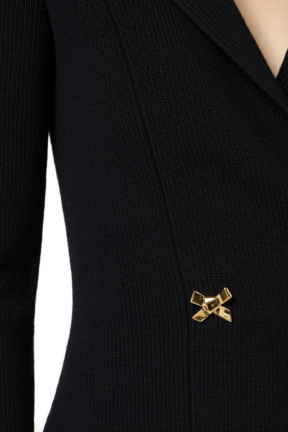 ELISABETTA FRANCHI Elisabetta Franchi knitted vest / blazer met strikjes ZWART