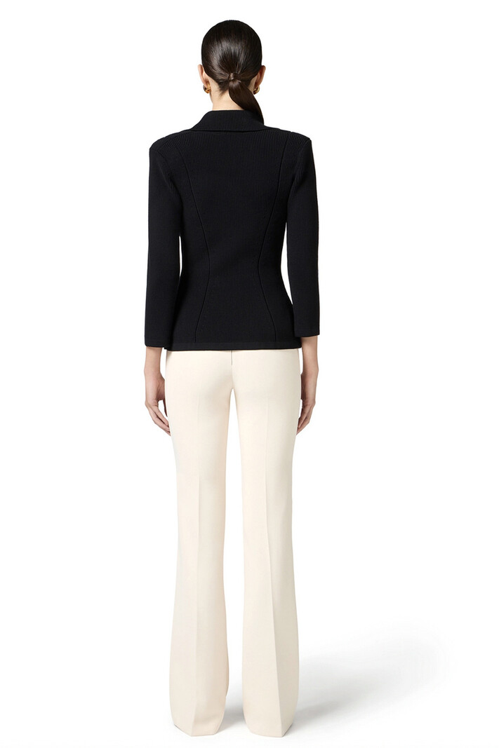 ELISABETTA FRANCHI Elisabetta Franchi knitted vest / blazer met strikjes ZWART