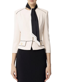 ELISABETTA FRANCHI Elisabetta Franchi short jacket including scarf cream WHITE