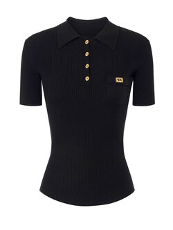 ELISABETTA FRANCHI Elisabetta Franchi polo with pocket BLACK