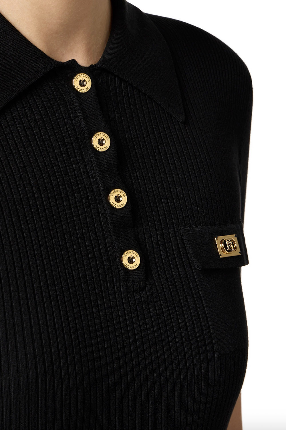 ELISABETTA FRANCHI Elisabetta Franchi polo with pocket BLACK