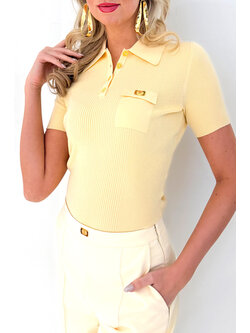 ELISABETTA FRANCHI Elisabetta Franchi polo with pocket Lemonade YELLOW