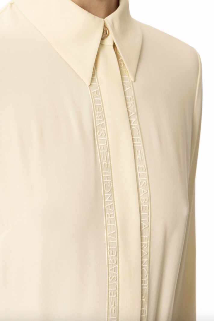ELISABETTA FRANCHI Elisabetta Franchi blouse with subtle logo Lemonade YELLOW