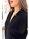 PATRIZIA PEPE Patrzia Pepe blouse korte mouw zilver logo-ketting ZWART