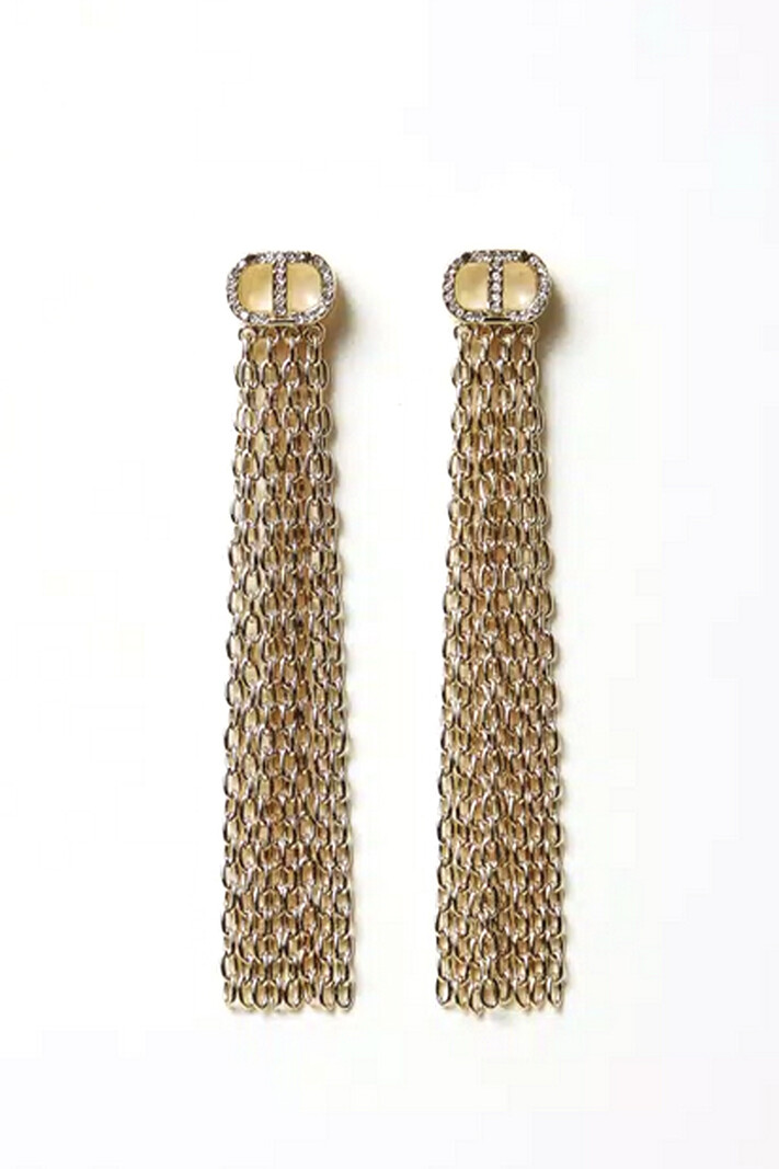 TWINSET Twinset oorbellen met franjes en ovale T GOUD