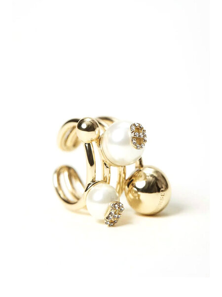 TWINSET Twinset ring met parels en ovale T GOUD