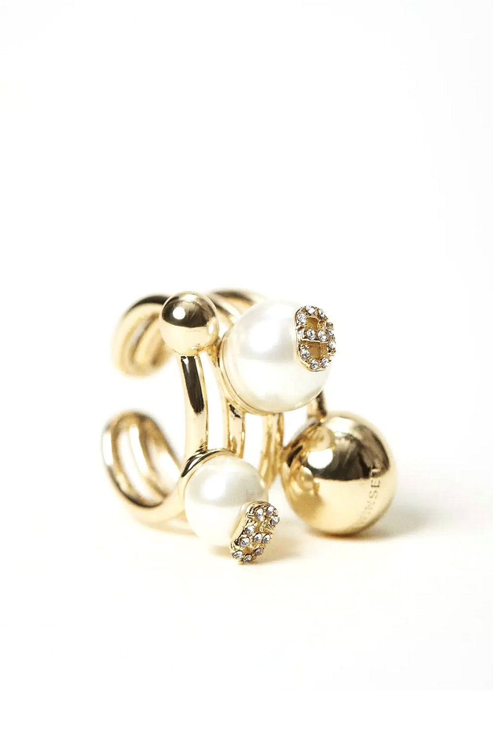TWINSET Twinset ring met parels en ovale T GOUD