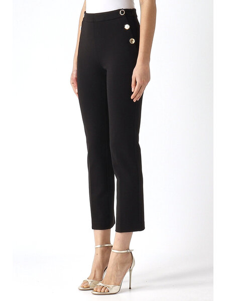 TWINSET Twinset pantalon met gouden knopen ZWART ( valt ruim )