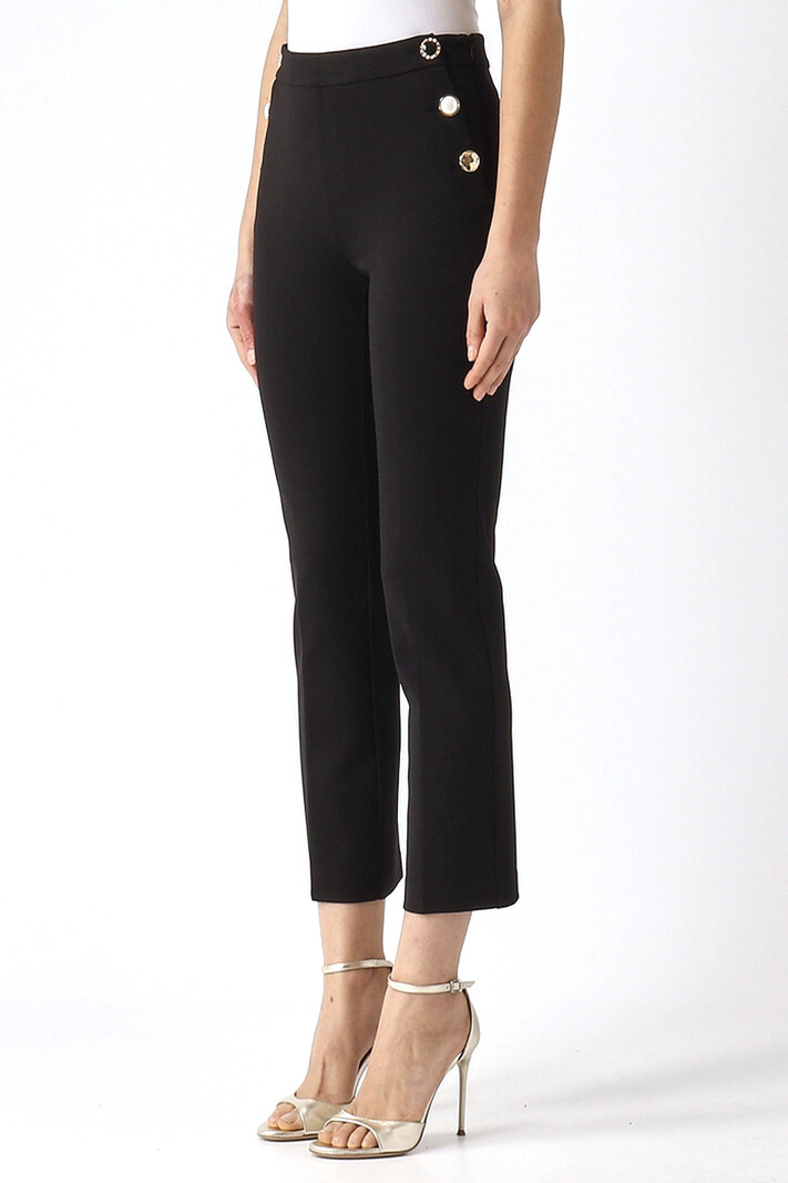 TWINSET Twinset trousers with gold buttons BLACK