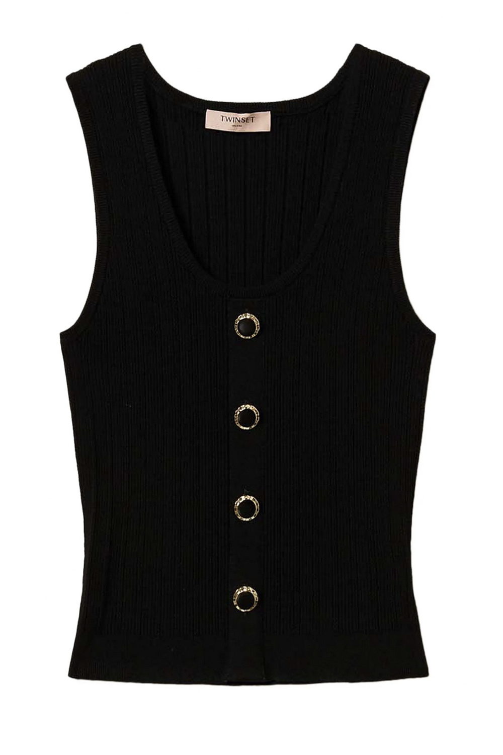 TWINSET Twinset knitted top met zwart gouden knopen ZWART