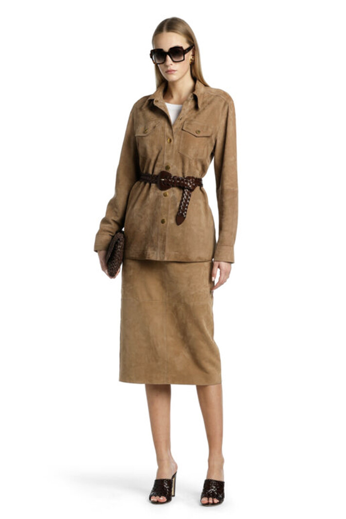 LUISA SPAGNOLI Luisa Spagnoli Varenne  suede blouse / jacket BEIGE