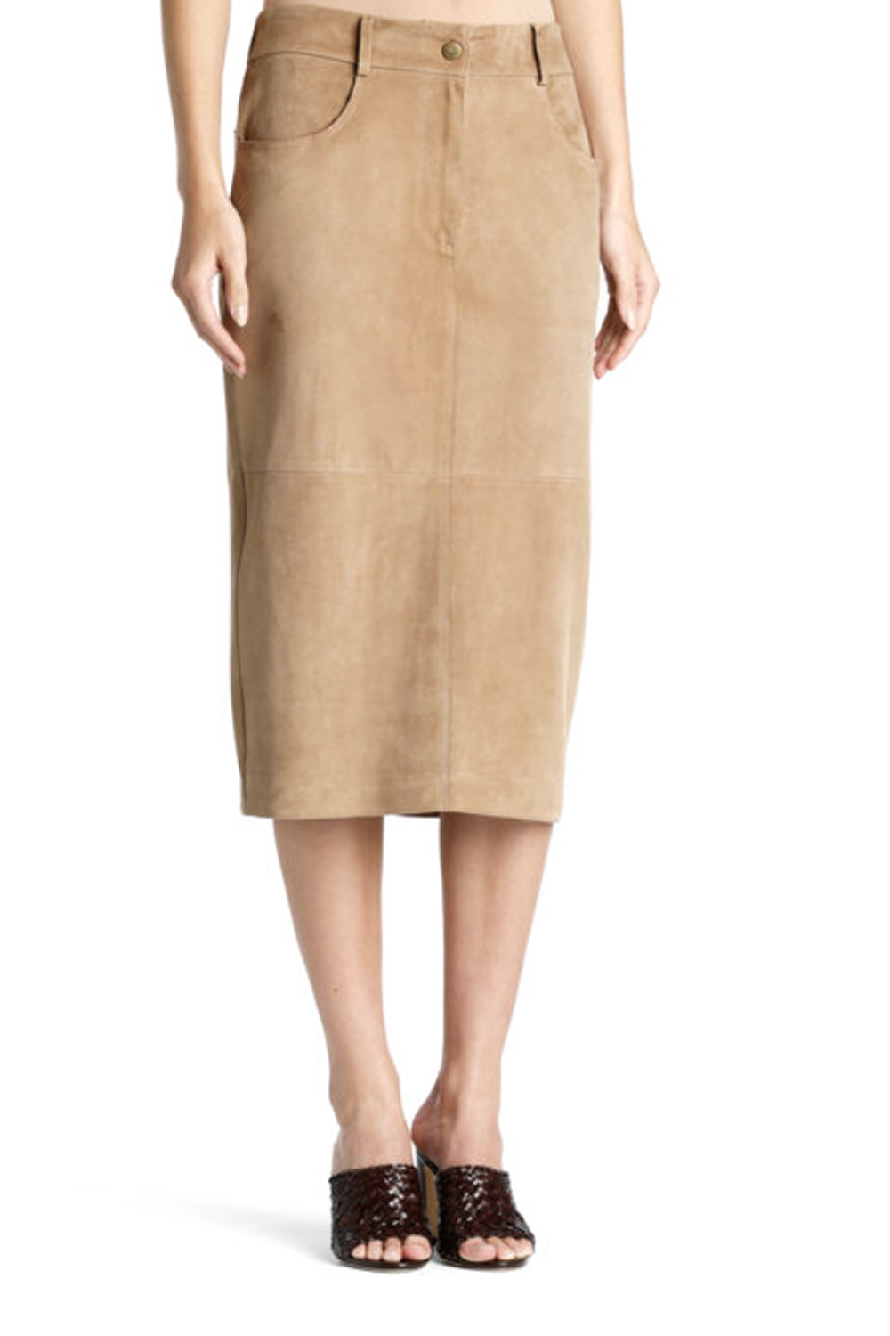LUISA SPAGNOLI Luisa Spagnoli Talamone suede BEIGE skirt