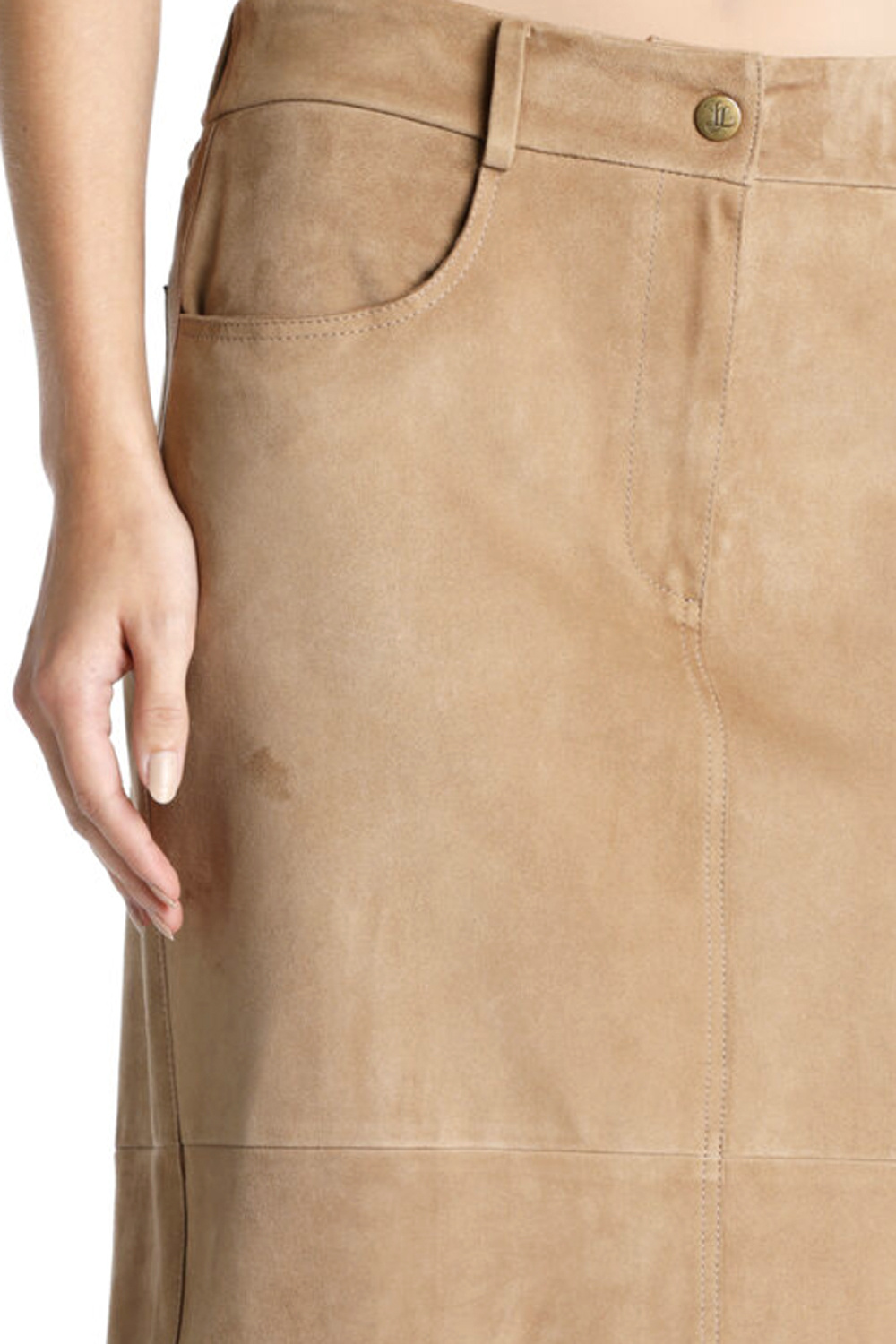LUISA SPAGNOLI Luisa Spagnoli Talamone suede BEIGE skirt
