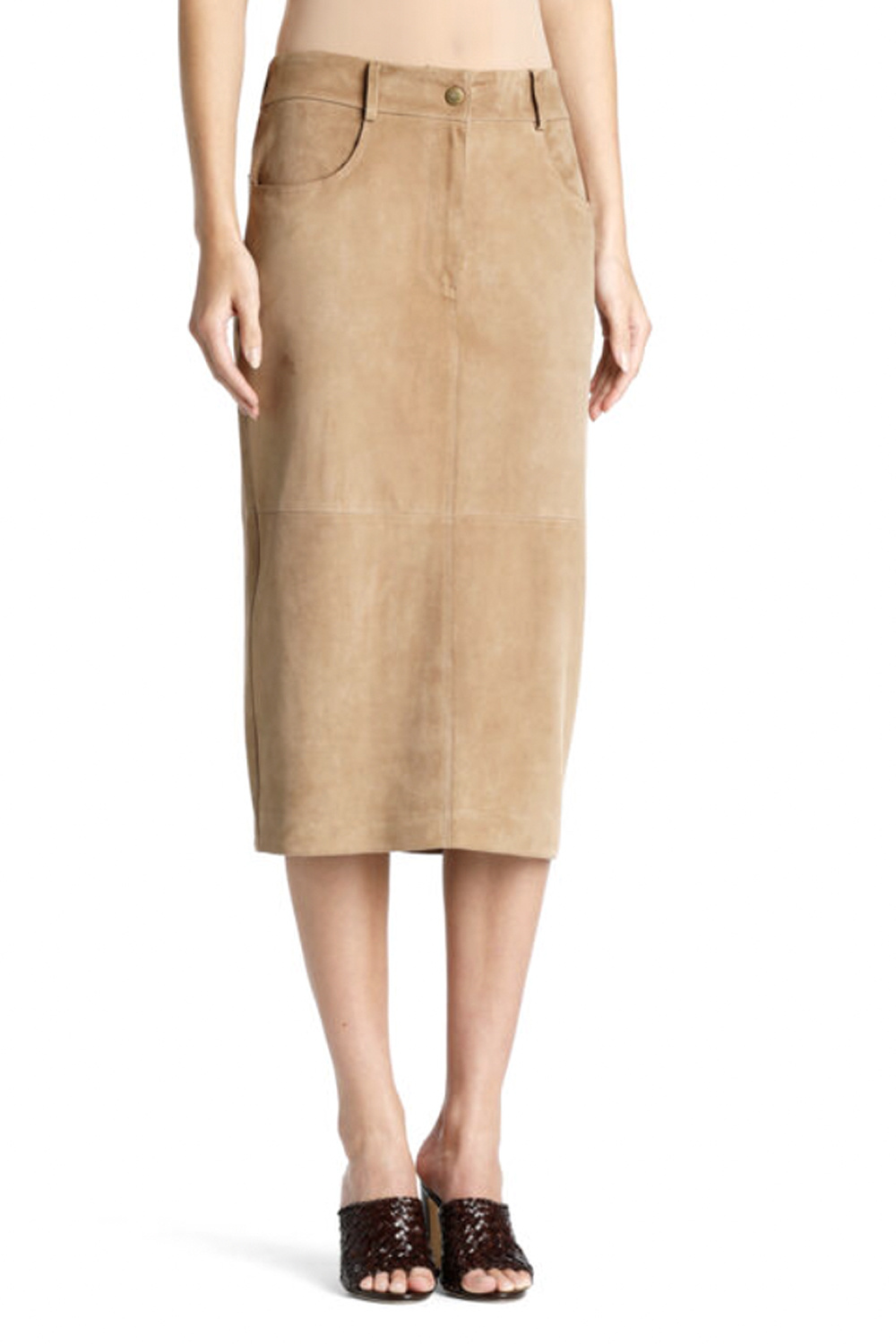 LUISA SPAGNOLI Luisa Spagnoli Talamone suede BEIGE skirt