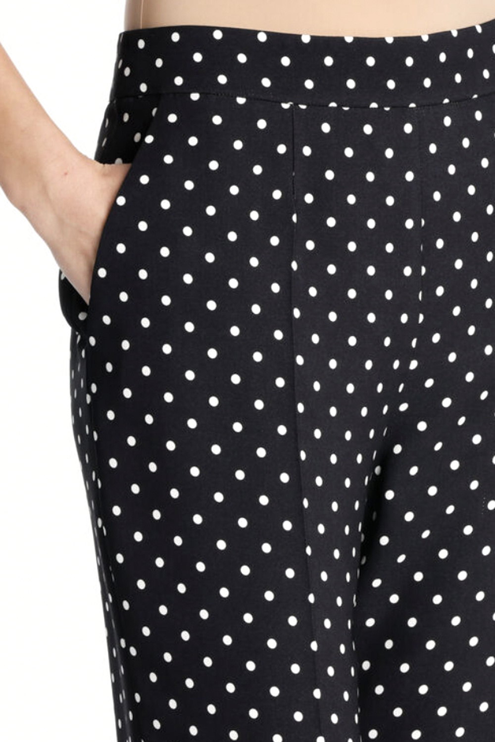 LUISA SPAGNOLI Luisa Spagnoli Ancia pantalon rechte pijp gestipt ZWART / WIT